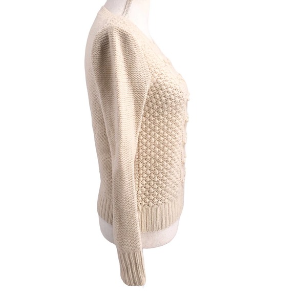 J. Crew Womens Size Small Hand Knit Popcorn 100% Lambs Wool Sweater Pullover - Picture 3 of 8